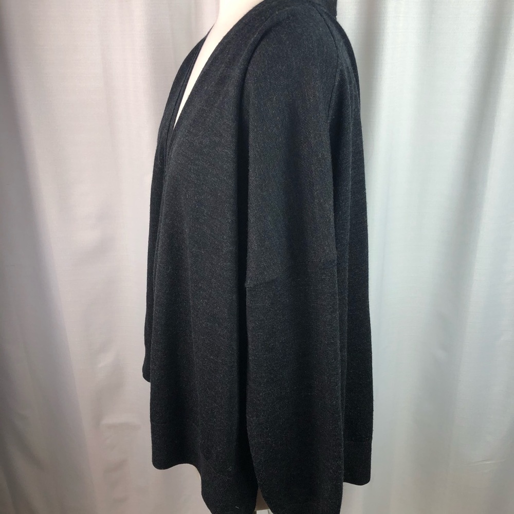 Allsaints Charcoal Merino Cardigan Vented Sides L - Picture 6 of 8